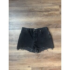 Everlane High Rise Black Denim Shorts